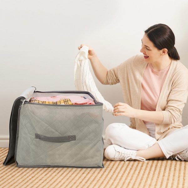 VINSANI 3pc DELUXE STORAGE BAGS LIGHT GREY 0000327 - Image 5