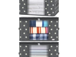 VINSANI 3pc DELUXE STORAGE BAGS GREY STAR 0000329