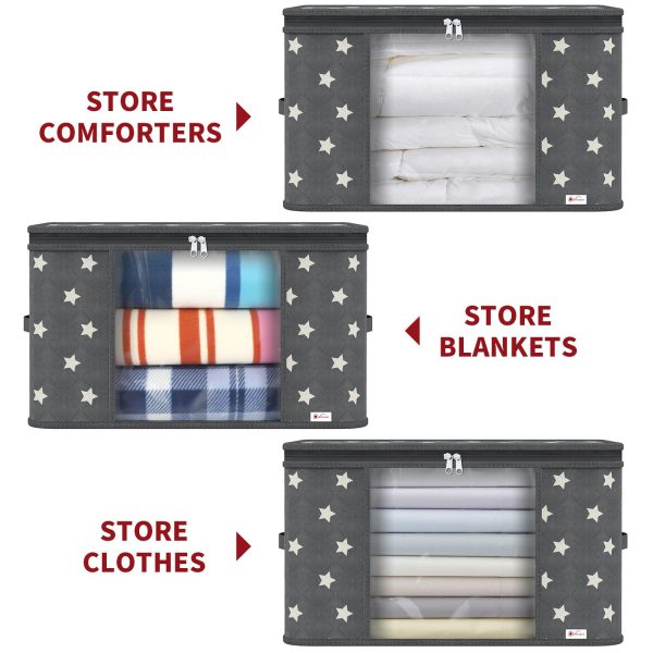 VINSANI 3pc DELUXE STORAGE BAGS GREY STAR 0000329 - Image 5