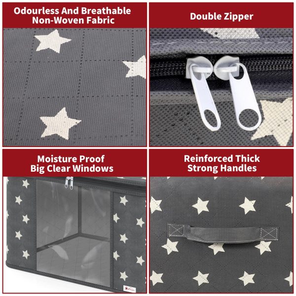 VINSANI 3pc DELUXE STORAGE BAGS GREY STAR 0000329 - Image 6
