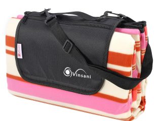Vinsani Pink Stripe 200X180cm Picnic Rug 0000291 - DNB