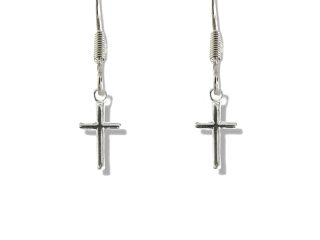 Girls Mini Cross Drop Earrings