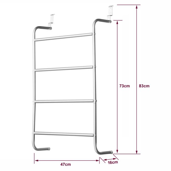 4 Tier Over Door Bar in Silver Powder Coating - Image 2