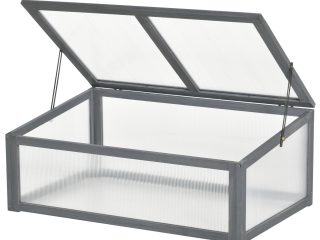 Square Wooden Outdoor Greenhouse for Plants PC Board 100 x 65 x 40cm