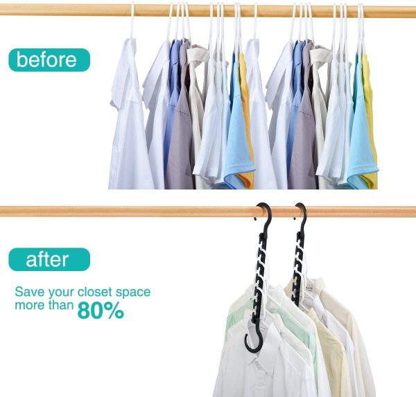 10 Pack Magic Clothes Hangers 10 Pack, Space Saving Hanger, Organiser (Black) - Image 2