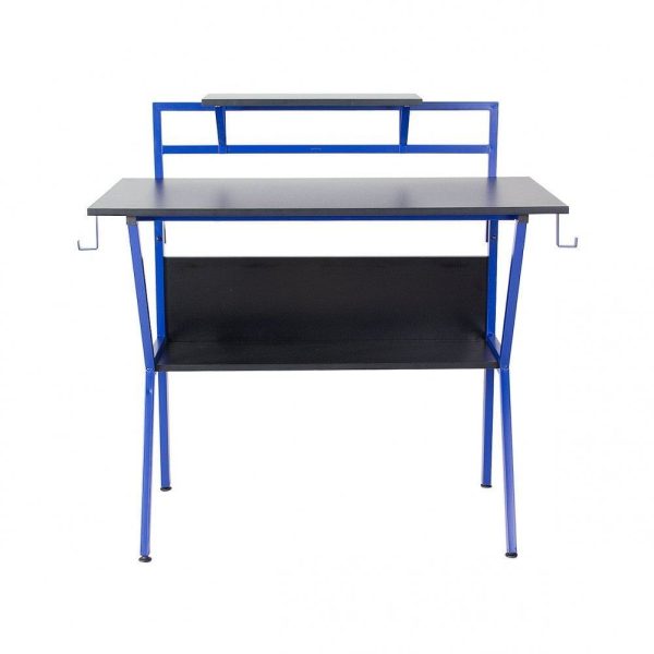 Ergonomic 2 Tier Gaming Desk - Blue - Image 2