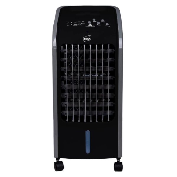 4 Litre 80W Oscillating Portable Evaporative Cooler Fan with Remote Control - Black - Image 2