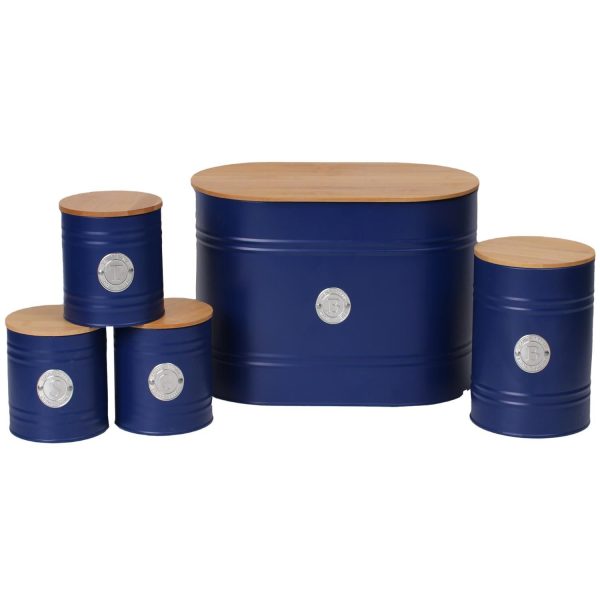 5 Piece Kitchen Canister Set - Scandi Navy - Image 2