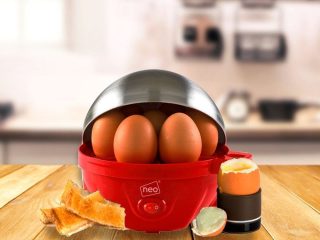 Stainless Steel Electric Egg Boiler Poacher and Steamer - Red