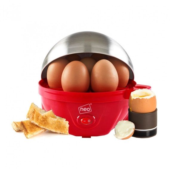 Stainless Steel Electric Egg Boiler Poacher and Steamer - Red - Image 3