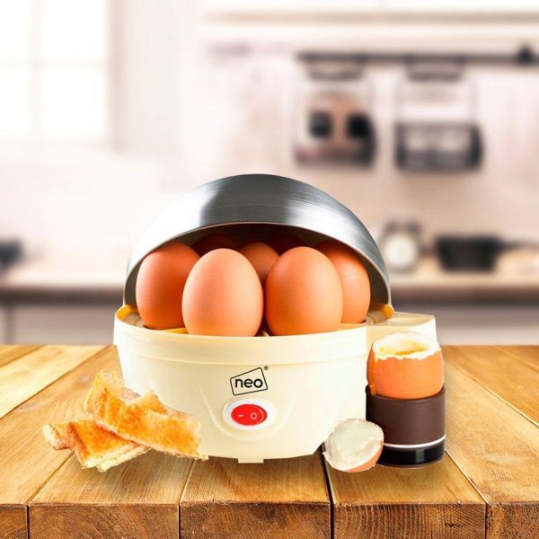 Stainless Steel Electric Egg Boiler Poacher and Steamer - Cream