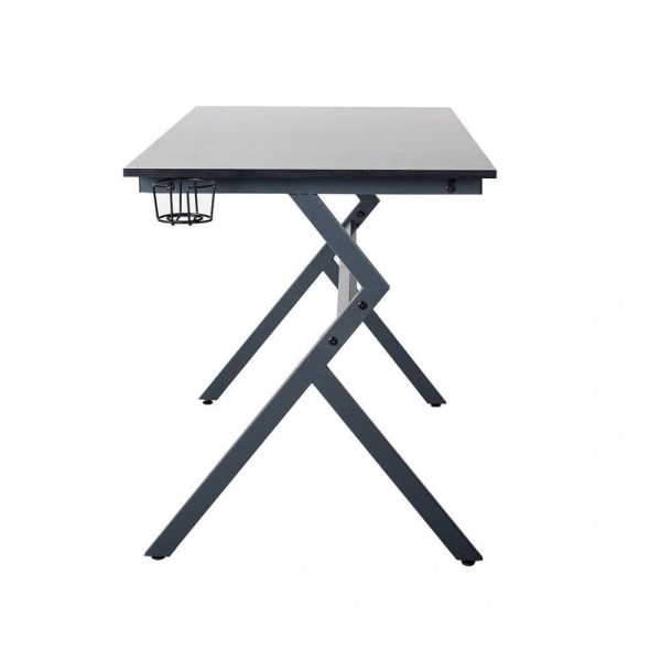 Ergonomic Gaming Desk with Headphone Hook - Grey - Image 2