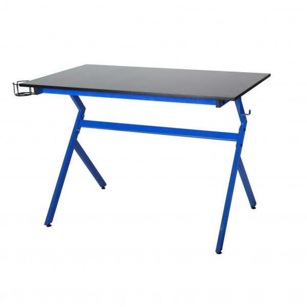 Ergonomic Gaming Desk with Headphone Hook - Blue - Image 3