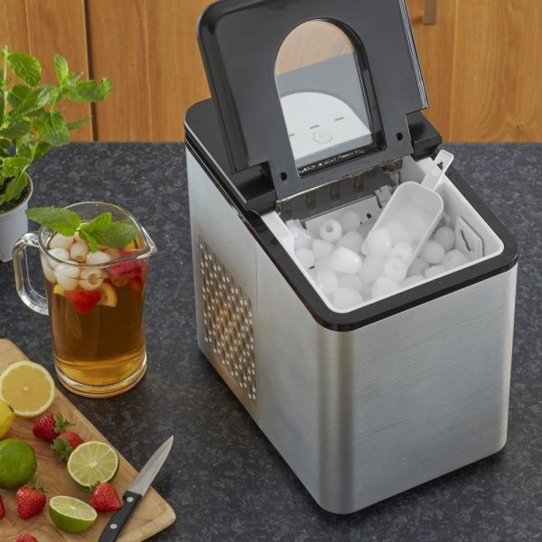 1.7L Electric Ice Cube Maker Machine - Chrome - Image 2