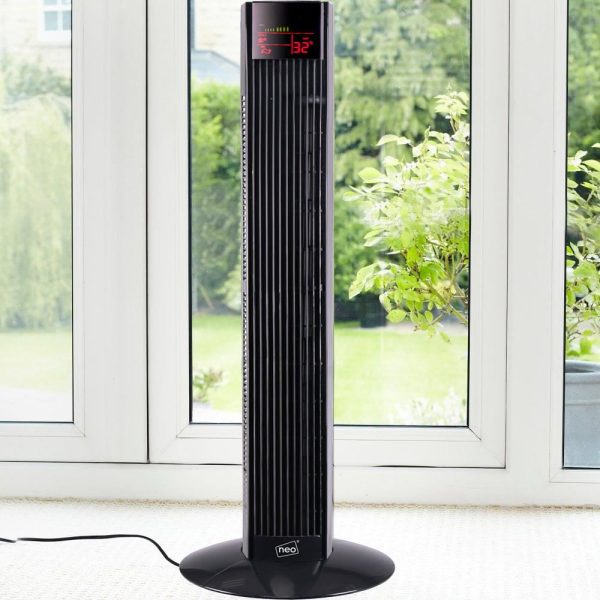 36â€ Free Standing 3 Speed Tower Fan with Remote Control - Black