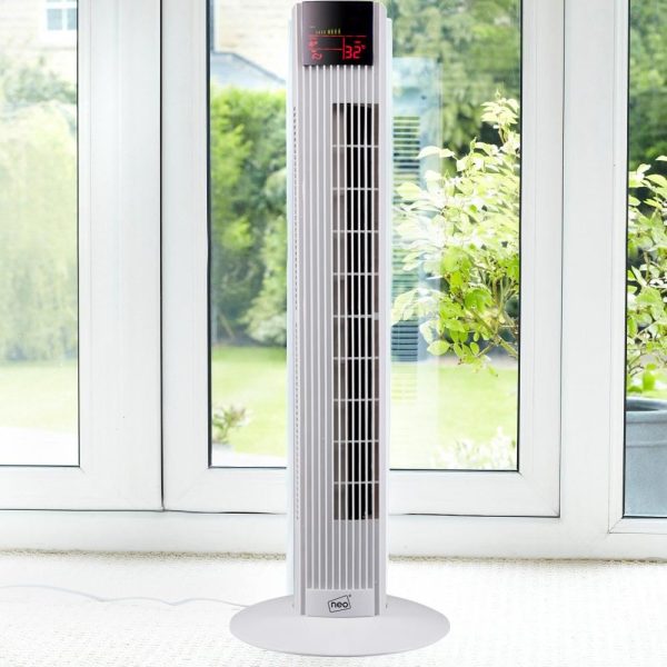 36â€ Free Standing 3 Speed Tower Fan with Remote Control - White