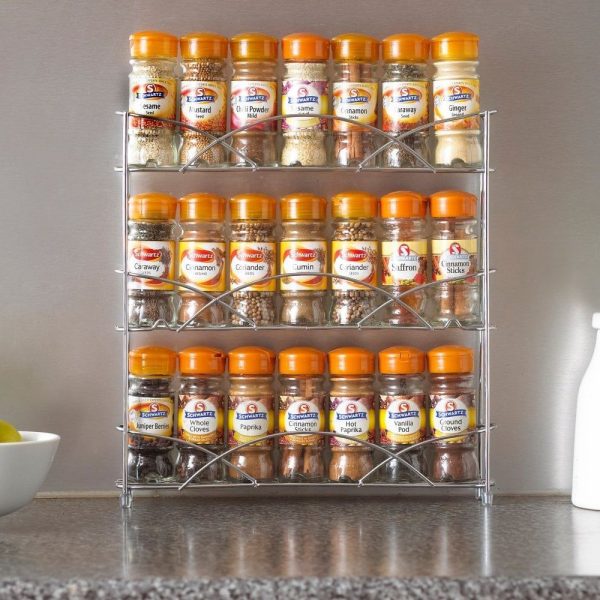 Free Standing 3 Tier Table Top Spice Rack - Chrome