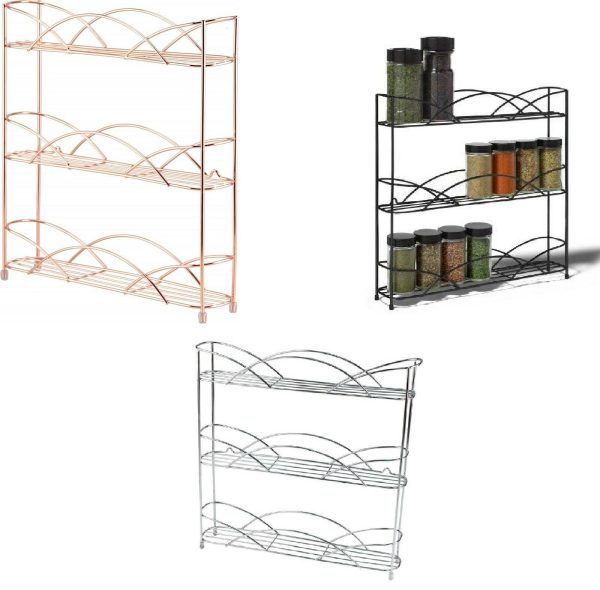 Free Standing 3 Tier Table Top Spice Rack - Chrome - Image 3