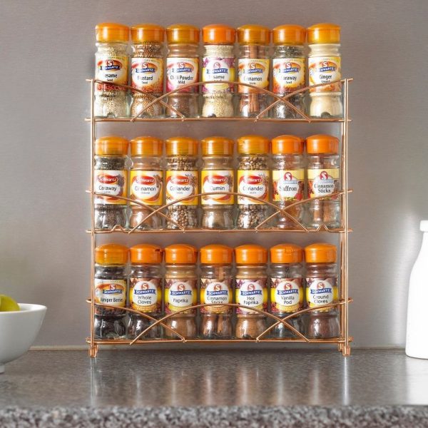 Free Standing 3 Tier Table Top Spice Rack- Copper