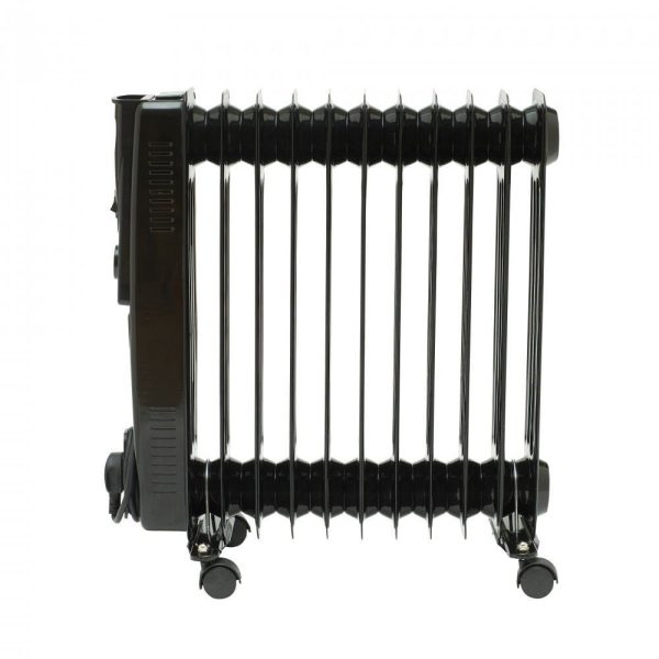 2500W Electric Oil Filled Radiator - Black - Image 2