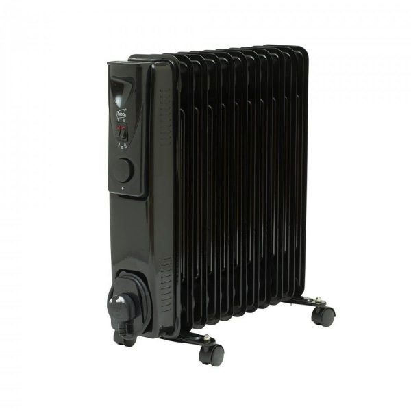 2500W Electric Oil Filled Radiator - Black - Image 3