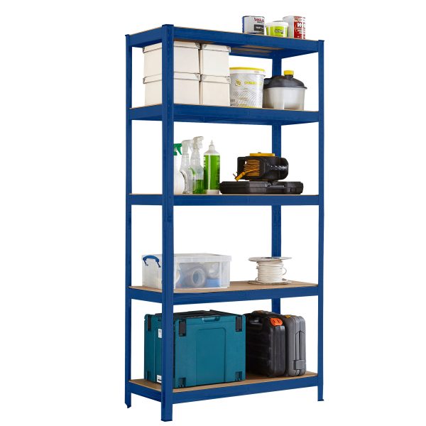 Large 5 Tier Garage Shelving Racking - Blue