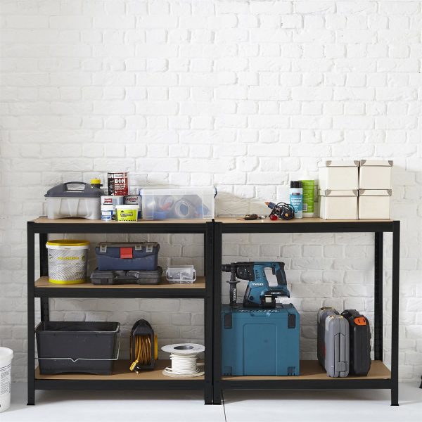 Large 5 Tier Garage Shelving Racking - Black - Image 2