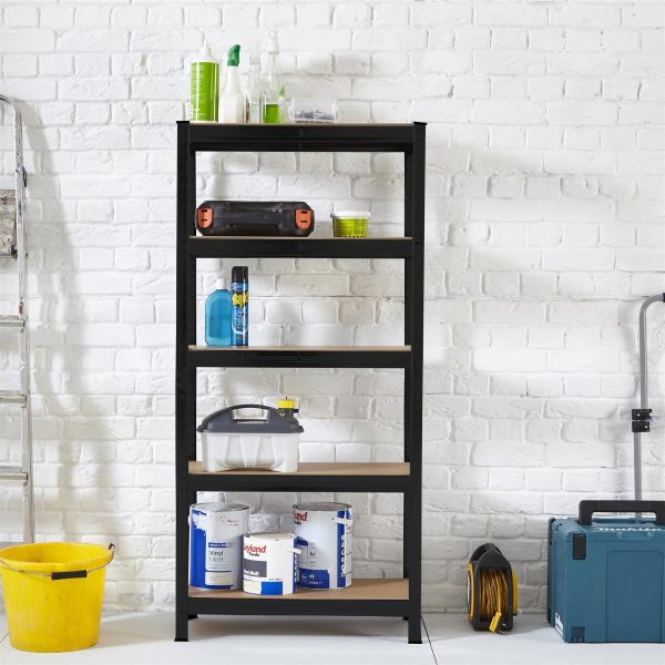 5 Tier Garage Shelving Racking - Black