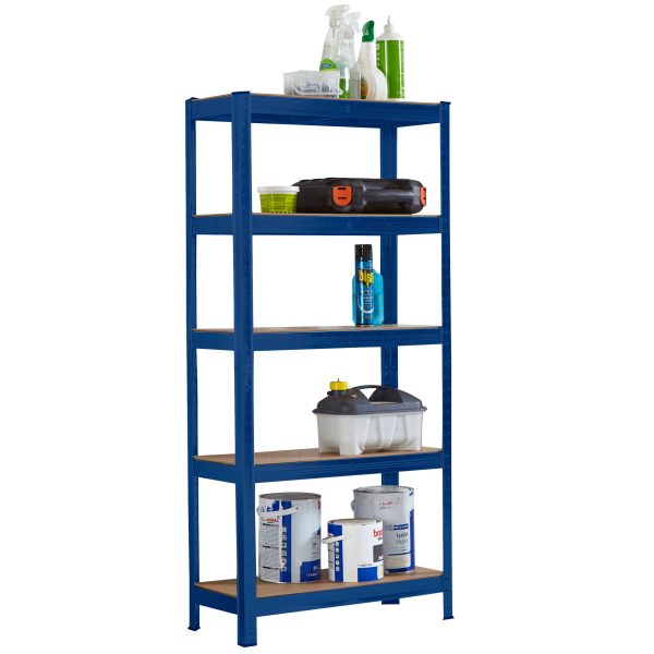 5 Tier Garage Shelving Racking - Blue