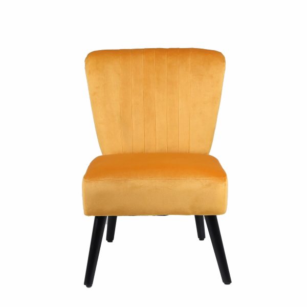 Crushed Velvet Shell Accent Chair - Yellow - Image 3