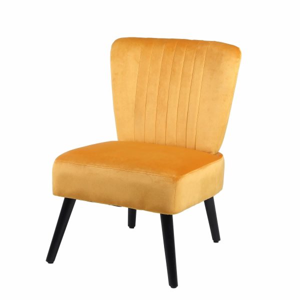 Crushed Velvet Shell Accent Chair - Yellow - Image 2