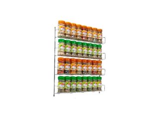 Spice Rack For Kitchen Door Cupboard or Wall - 4 Tier