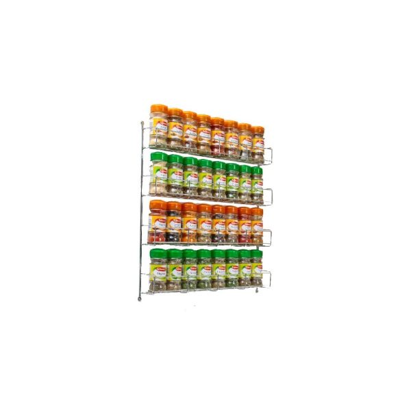 Spice Rack For Kitchen Door Cupboard or Wall - 4 Tier