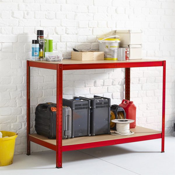 Metal Garage Workbench - Red