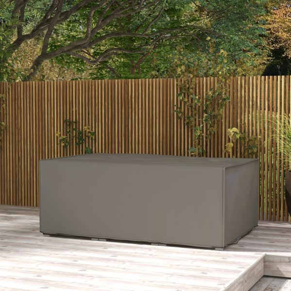 Outsunny 210x140x80cm UV Rain Protective Cover for Garden Rattan Furniture Grey - Image 2
