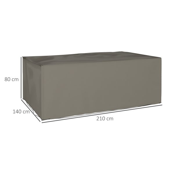 Outsunny 210x140x80cm UV Rain Protective Cover for Garden Rattan Furniture Grey - Image 5