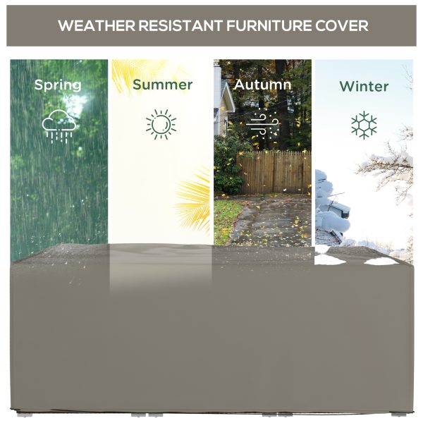 Outsunny 210x140x80cm UV Rain Protective Cover for Garden Rattan Furniture Grey - Image 6