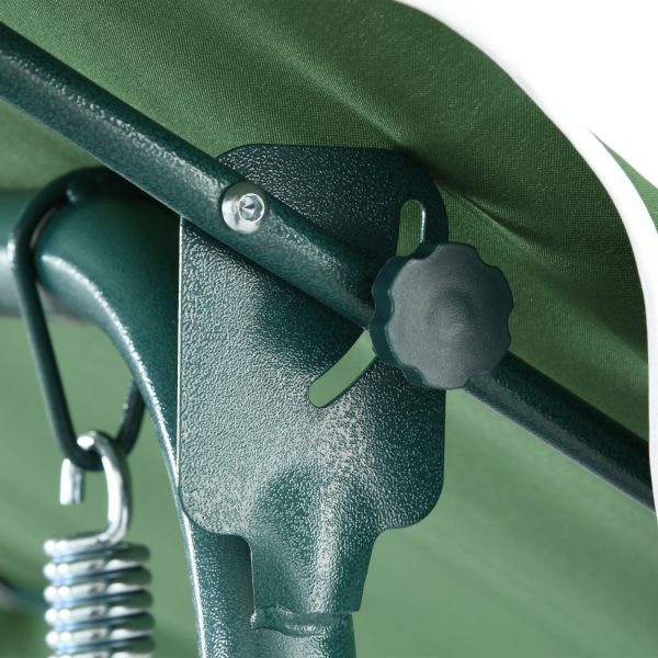 Outsunny 3-person Garden Swing Chair w/ Adjustable Canopy, Green Stripes - Image 8