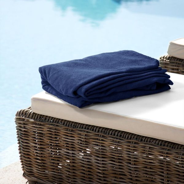 Vinsani Sun Lounger Beach Towel Carry with Pockets Sand Free Compact Bag Soft Microfibre Quick Dry Lightweight 215 x 73 cm for Holiday Summer Garden Swim Pool Beach Lounger Towels – Navy Blue - Image 6