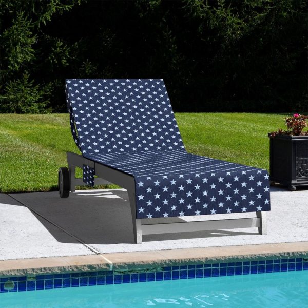 Vinsani Sun Lounger Beach Towel Carry with Pockets Sand Free Compact Bag Soft Microfibre Quick Dry Lightweight 215 x 73 cm for Holiday Summer Garden Swim Pool Beach Lounger Towels – Navy with Stars - Image 4