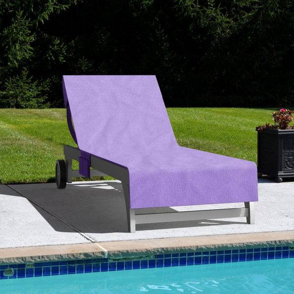 Vinsani Sun Lounger Beach Towel Carry with Pockets Sand Free Compact Bag Soft Microfibre Quick Dry Lightweight 215 x 73 cm for Holiday Summer Garden Swim Pool Beach Lounger Towels – Purple - Image 8