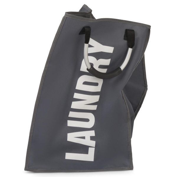 Vinsani Single Collapsible Washing Laundry Basket Bag (3 Colors) for Bedroom, Fabric (Dark Grey) - Image 7