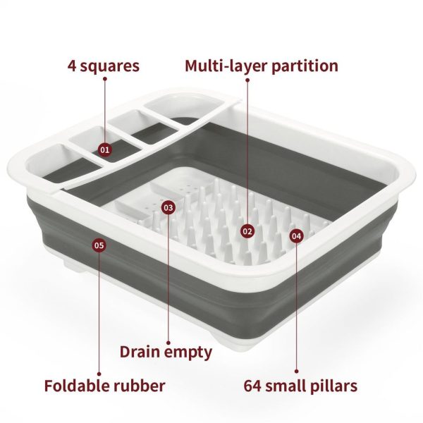 VINSANI COLLAPSIBLE DISH DRAINER DARK GREY 0000121 - Image 2