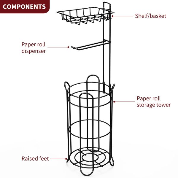 VINSANI TOILET ROLL HOLDER BLACK 0009995