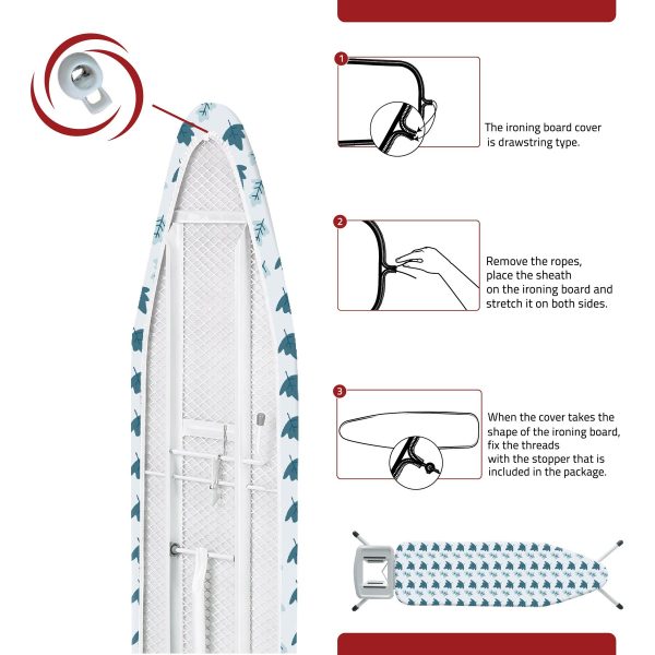 VINSANI IRONING BOARD COVER BLUE LEAF 0009893 - Image 6