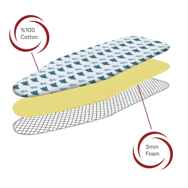 VINSANI IRONING BOARD COVER BLUE LEAF 0009893 - Image 4