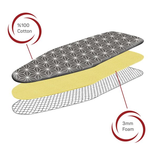 VINSANI IRONING BOARD COVER GREY STAR 0009890 - Image 5