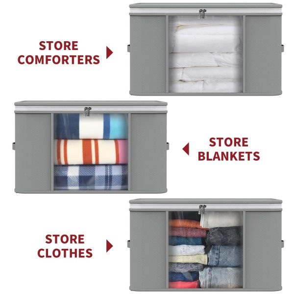 Vinsani 2Pk Large Storage Bags Grey 0008922 - Image 3