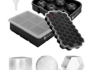 VINSANI 3 PACK SILICONE ICE TRAYS BLACK 0000363