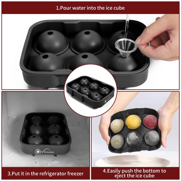 VINSANI 3 PACK SILICONE ICE TRAYS BLACK 0000363 - Image 8